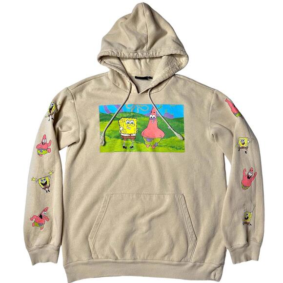 Nickelodeon Sponge Bob Patrick Graphic Hoodie Tan Unisex M - Picture 1 of 9